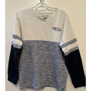 Exist Turks & Caicos Long Sleeve Shirt Small Colorblock V Neck Souvenir Tee